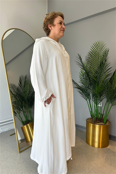 Selma Büyük Beden Tasarım Keten Kap