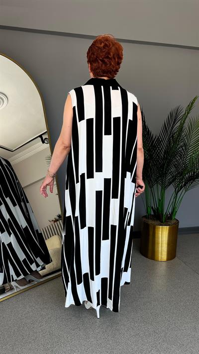 Selma Büyük Beden Tasarım Kolsuz  Elbise