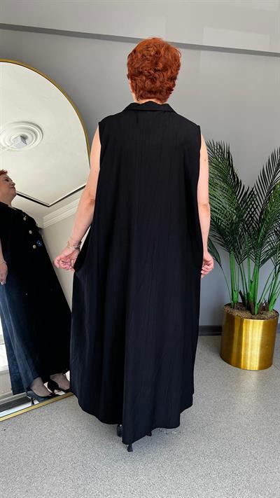 Selma Büyük Beden Tasarım Kolsuz  Elbise