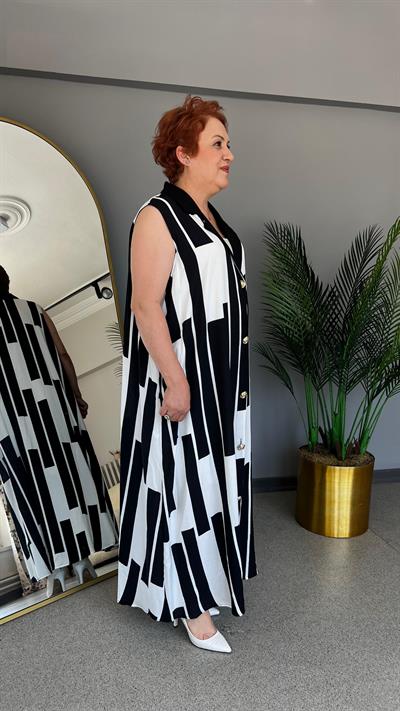 Selma Büyük Beden Tasarım Kolsuz  Elbise