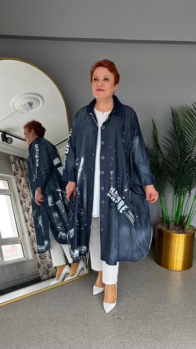 Selma Büyük Beden Tasarım Lyocell Kap