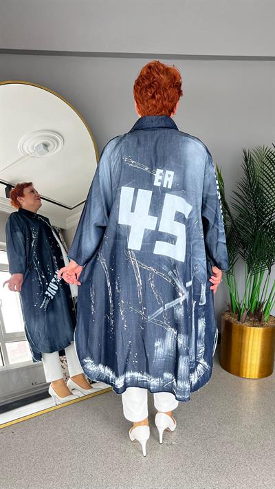 Selma Büyük Beden Tasarım Lyocell Kap