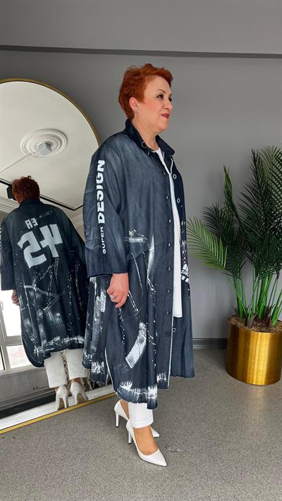 Selma Büyük Beden Tasarım Lyocell Kap