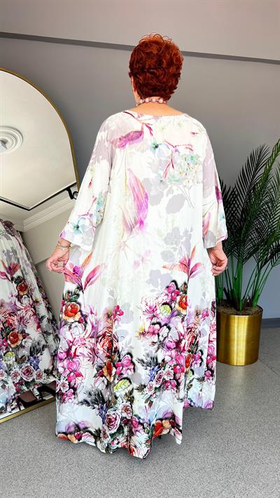 Selma Büyük Beden Tasarım Viskon Elbise