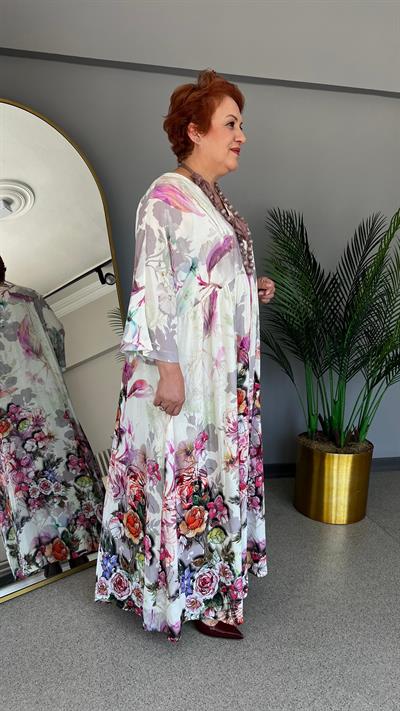 Selma Büyük Beden Tasarım Viskon Elbise