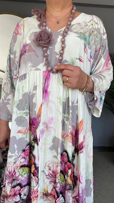 Selma Büyük Beden Tasarım Viskon Elbise