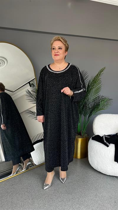 Selma Büyük Beden Taşlı Elbise