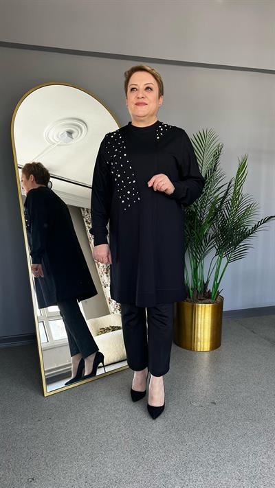 Selma Büyük Beden Taşlı Örme Tunik