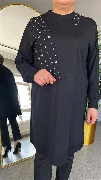 Selma Büyük Beden Taşlı Örme Tunik