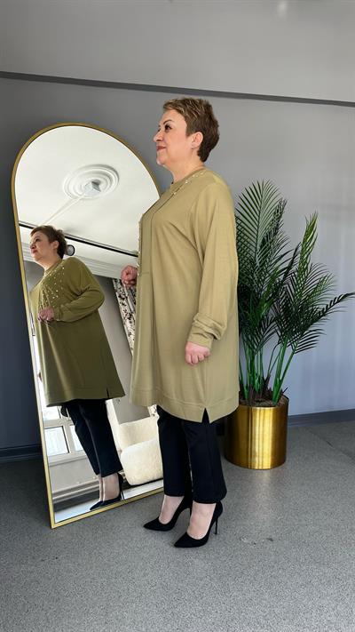 Selma Büyük Beden Taşlı Örme Tunik