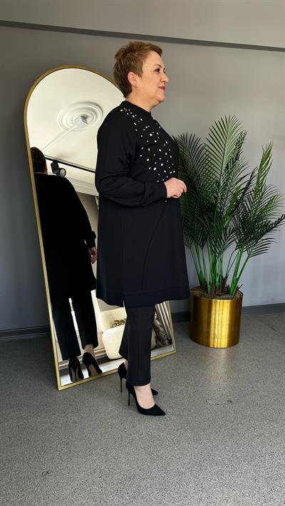 Selma Büyük Beden Taşlı Örme Tunik