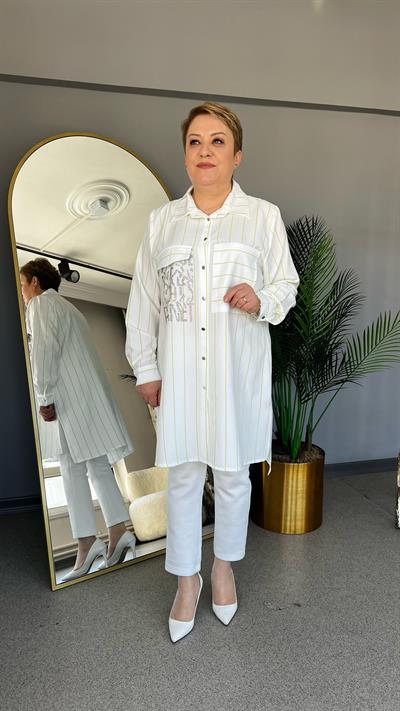 Selma Büyük Beden Taşlı Tunik