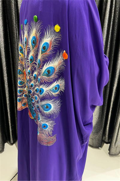 Selma Büyük Beden Tavus Kuşu Desenli Kimono