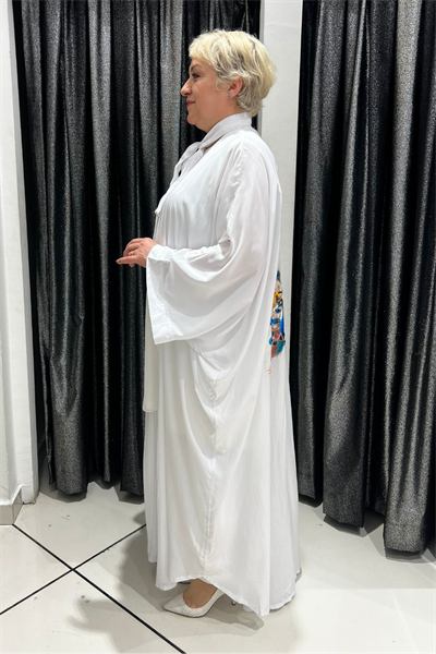Selma Büyük Beden Tavus Kuşu Desenli Kimono
