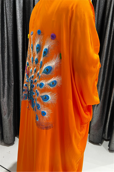 Selma Büyük Beden Tavus Kuşu Desenli Kimono