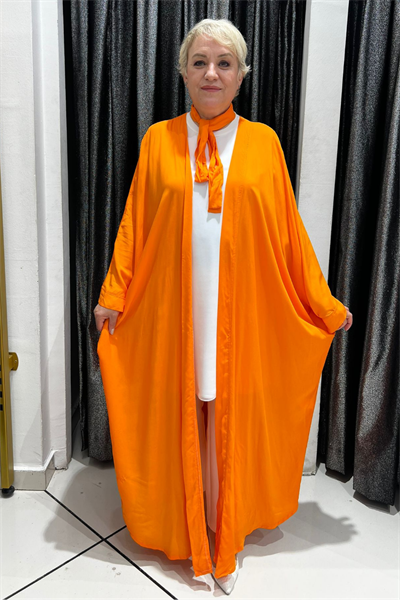 Selma Büyük Beden Tavus Kuşu Desenli Kimono