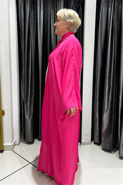 Selma Büyük Beden Tavus Kuşu Desenli Kimono