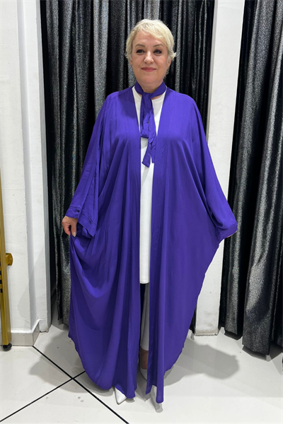 Selma Büyük Beden Tavus Kuşu Desenli Kimono
