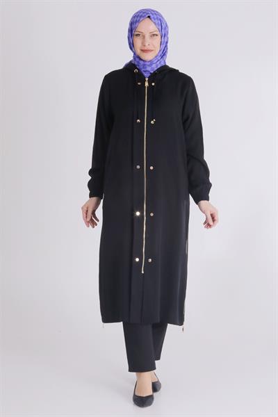 Selma Büyük Beden Tensel Aerobin Fermuarlı Kap