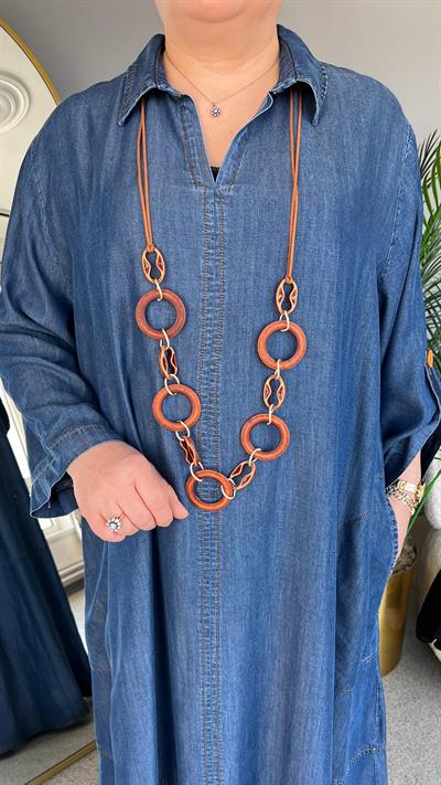 Selma Büyük Beden Tensel Kot Elbise