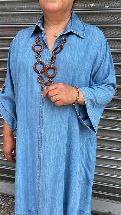 Selma Büyük Beden Tensel Kot Elbise