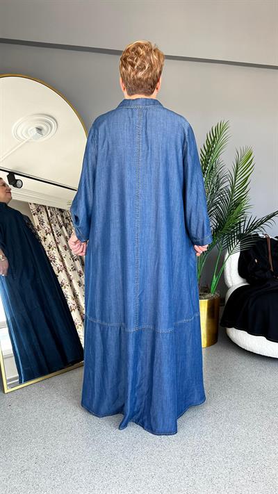 Selma Büyük Beden Tensel Kot Elbise