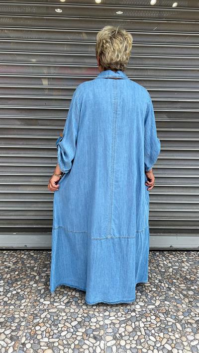 Selma Büyük Beden Tensel Kot Elbise