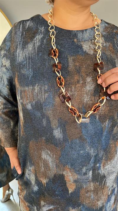 Selma Büyük Beden Triko Simli Elbise