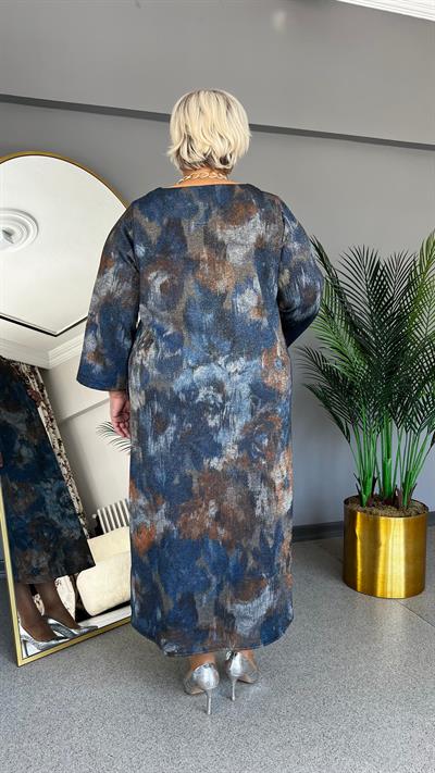 Selma Büyük Beden Triko Simli Elbise