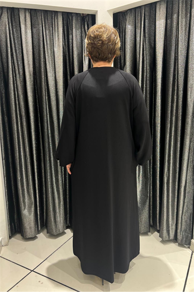 Selma Büyük Beden V Yaka Çiçekli Uzun Elbise