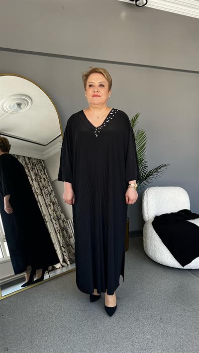 Selma Büyük Beden V Yaka Elbise
