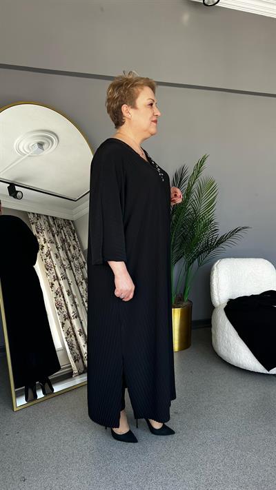 Selma Büyük Beden V Yaka Elbise