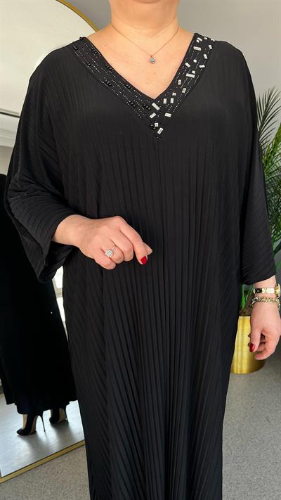 Selma Büyük Beden V Yaka Elbise