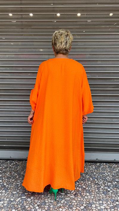 Selma Büyük Beden V Yaka Puantiyeli Elbise