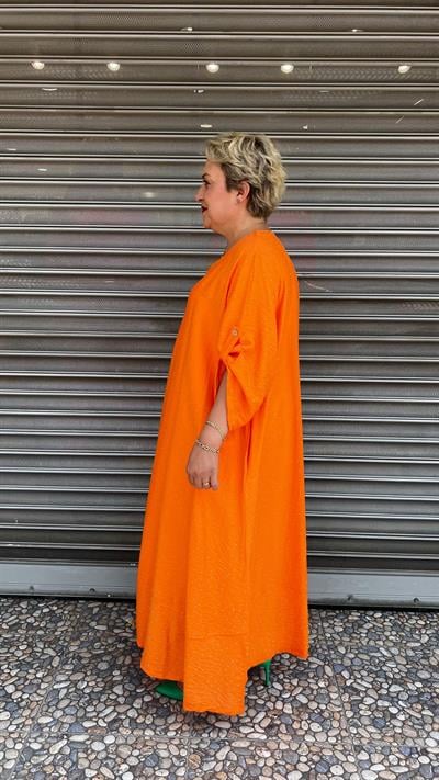 Selma Büyük Beden V Yaka Puantiyeli Elbise