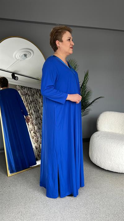 Selma Büyük Beden V Yakalı Elbise