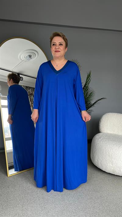 Selma Büyük Beden V Yakalı Elbise