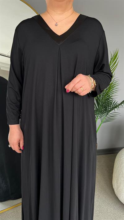 Selma Büyük Beden V Yakalı Elbise