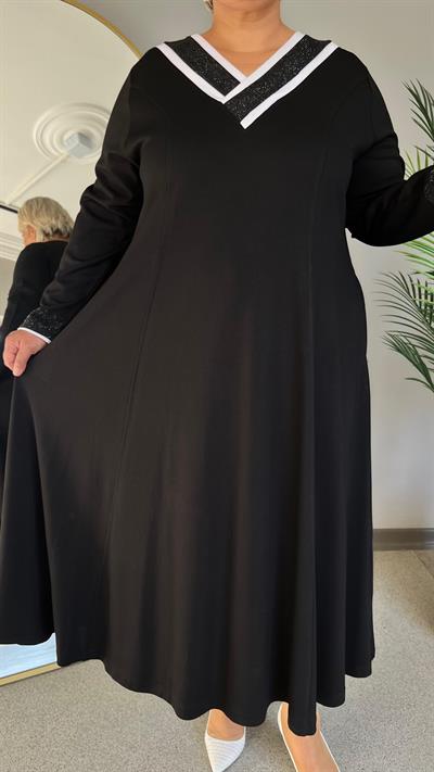 Selma Büyük Beden V Yakalı Kuplu Spor Elbise