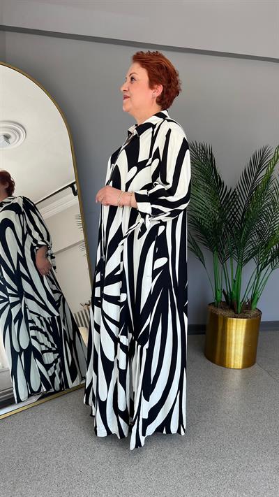 Selma Büyük Beden Viskon Elbise