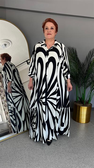 Selma Büyük Beden Viskon Elbise