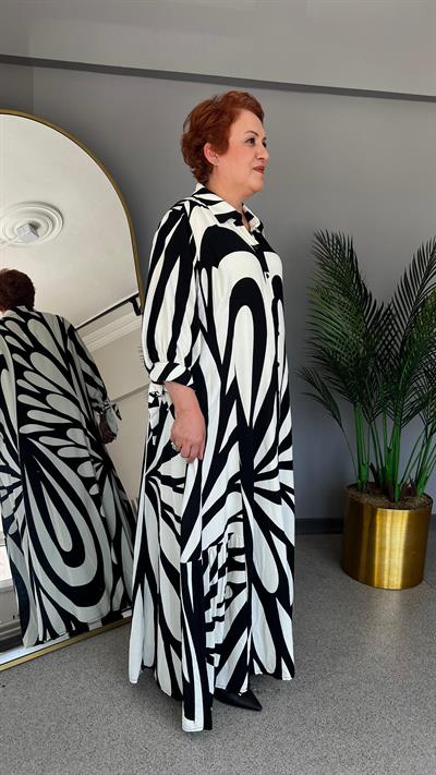 Selma Büyük Beden Viskon Elbise