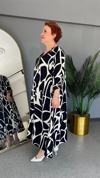 Selma Büyük Beden Viskon Elbise