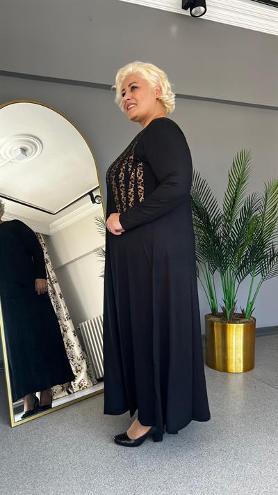Selma Büyük Beden viskon Taşlı Elbise
