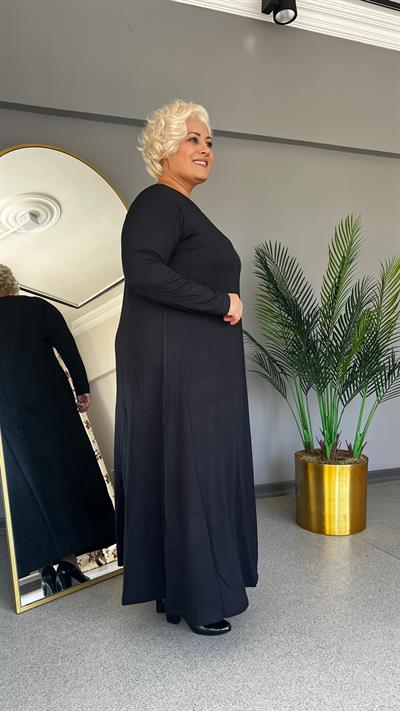 Selma Büyük Beden viskon Taşlı Elbise