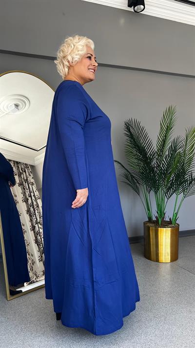 Selma Büyük Beden viskon Taşlı Elbise