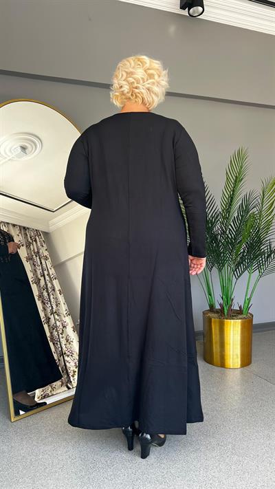 Selma Büyük Beden viskon Taşlı Elbise