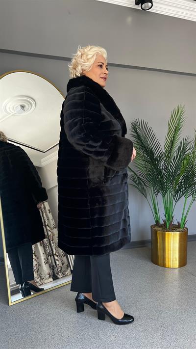 Selma Büyük Beden Yakalı Kürk