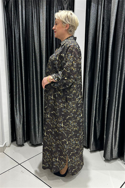 Selma Büyük Beden Yakalı Şık Elbise