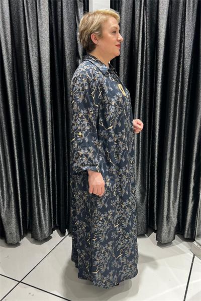Selma Büyük Beden Yakalı Şık Elbise